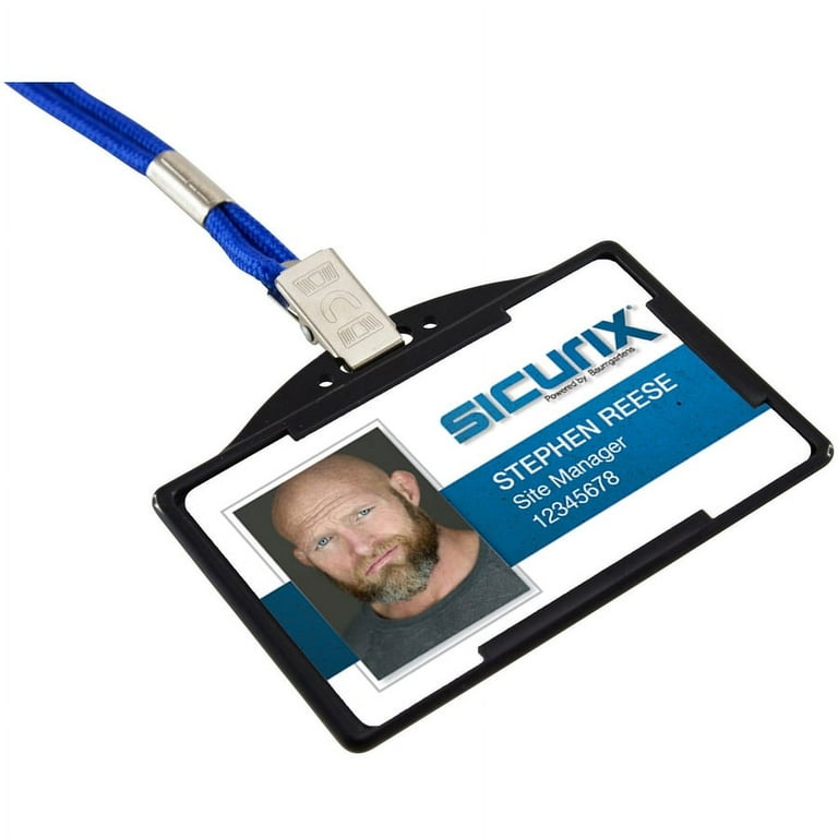 SICURIX Horizontal Black Frame ID Card Holder - Plastic - 25 / Pack - Black SICURIX Horizontal Black Frame ID Card Holder - Plastic - 25 / Pack - Black