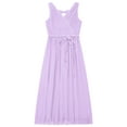 thumbnail image 4 of Eandarui Junior Girls V Neck Bowknot Hollow Back Bridesmaid Pageant Prom Wedding Long Maxi Dress Lavender 6, 4 of 5