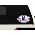thumbnail image 2 of Flag of Iowa / American Flag Oval 3M Vinyl Bumper Sticker Decal | Navy & Gold Council Bluffs, IA Sticker Vinyl Decal, 2 of 3