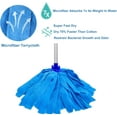 thumbnail image 3 of Mop, One Pole with Two Blue Microfiber Cloth Heads (1 Handle & 2 Mop Heads), 3 of 4