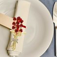 thumbnail image 1 of Christmas Napkin Rings, Set of Romantic Rose Heart Paper Napkin Rings with Love Pearl and Hollow Design for Valentine Table, 1 of 9