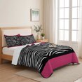 thumbnail image 5 of Queen Quilt Set 90''x96'', Zebra Printed Lightweight Summer Bedspread Coverlet Set with 2 Pillow Shams, Modern Geometric Balck White Stripes Breathable All Season Quilt Bedding for Bedroom/Guest Room, 5 of 9