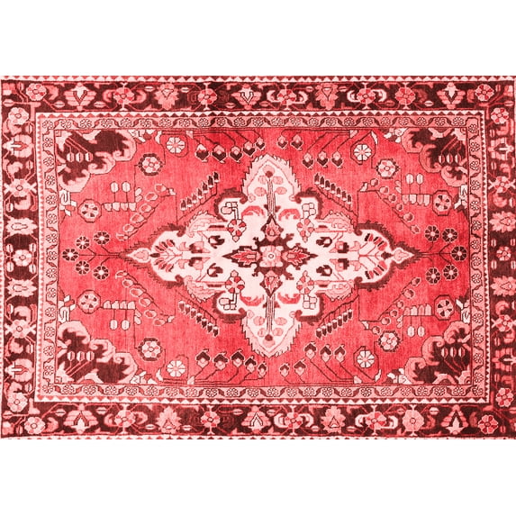 Ahgly Company Indoor Rectangle Medallion Red Traditional Area Rugs, 2' x 5'