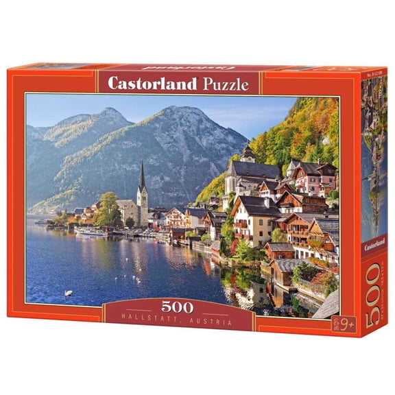500 piece Jigsaw Puzzle, Hallstatt, Austria, Idyllic Landscape, Tyrolean Alps, Adult Puzzles, Castorland B-52189