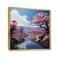 thumbnail image 2 of Designart "Blossom Serenity Japan Cherry painting II" Japanese Floater Framed Canvas Print, 2 of 7