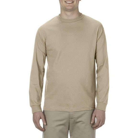 American Apparel - Unisex Heavyweight Cotton Long Sleeve Tee - 1304 - Sand - Size: M