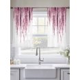 thumbnail image 5 of Pink Sheer Curtains 45 Inch Length 2 Panels Set, Summer Botanical Leaves Watercolor Voile Window Treatment Rod Pocket Small Kitchen Curtains Drapes for Bedroom 52"x45"x2, 5 of 7
