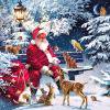 thumbnail image 1 of Kit de pintura de diamante Wdftyju 5D Papá Noel y animales Taladro redondo completo, 1 of 9