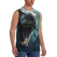 thumbnail image 2 of Pofeuu Underwater Dinosaur Shark Print Men's Muscle T-Shirt, Sleeveless, Muscle Tank, Classic Muscle Tee Top For Men Casual Sleeveless Muscle T-Shirt Trendy Clothes-Large, 2 of 7