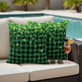 thumbnail image 4 of St. Patrick's Day Outdoor Waterproof Pillow Covers, Spring Shamrocks Farmhouse Green Checkered Decorative Square Throw Pillowcase Sofa Cushion Sham for Patio/Couch/Chair, 26"x26" 2 Pack, 4 of 8