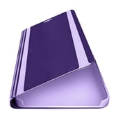 EGNMCR Smart Leather Flip Clear View Mirror Case Cover For 12 Pro Max 6.7in phone ca-se