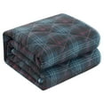 thumbnail image 4 of Dearfoams Super Soft Blue Red Grey Diamond Stitching Plaid Quilt Set, King, 4 of 5
