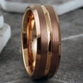 thumbnail image 2 of Tungsten Carbide Rings for Men Wedding Bands for Him 8mm Rose Gold Bronze-Brown, 2 of 8