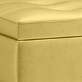 thumbnail image 4 of Banc Pouf de Rangement Cosmopolitan 44" en Tissu Velours Jaune Dijon, 4 of 9
