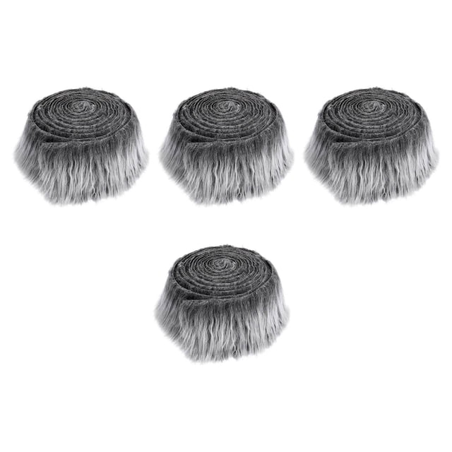 4 piezas de tela de piel sintética, parches de piel lanuda, tela para disfraz, bricolaje, Cosplay, piel peluda para decoración, sombrero de Navidad, Gris escarcha Soledad Tela de piel sintética