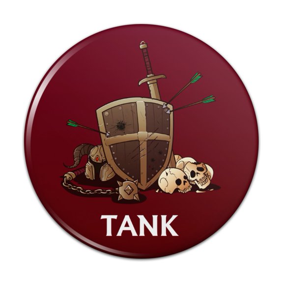 Tank Warrior RPG MMORPG Class Role Playing Game Pinback Button Pin