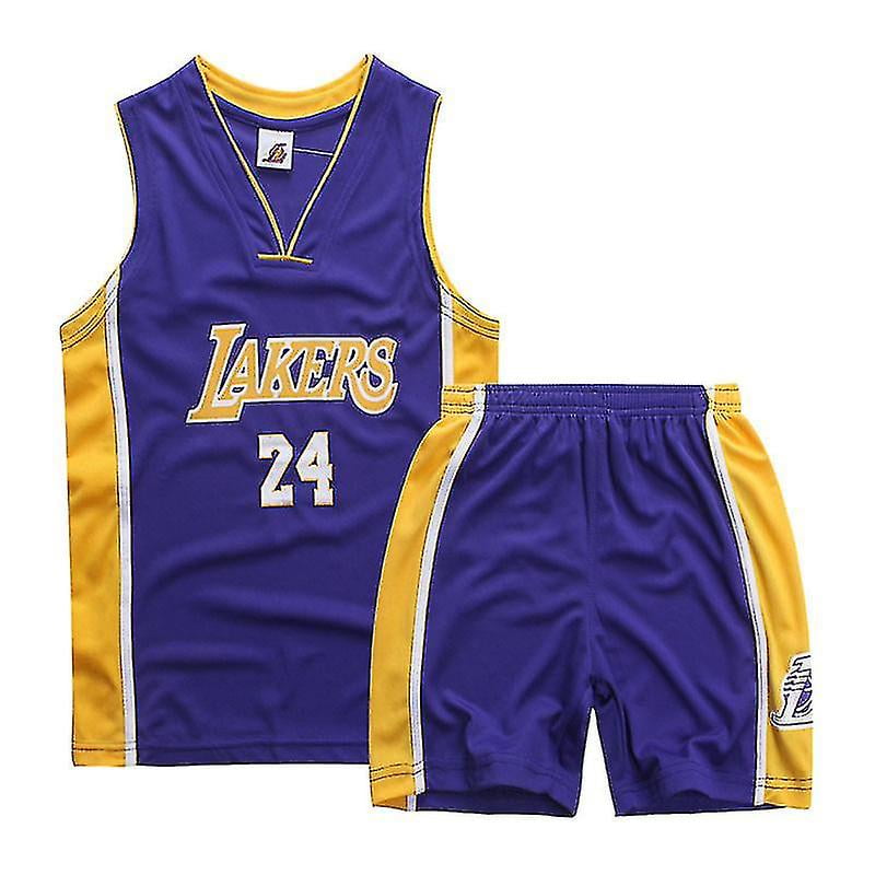 Cht-los Angeles Lakers Kobe Bryant Jersey No.24/children's Basketball  Uniform Set Kids/purpl