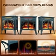 thumbnail image 2 of Auseo Electric Fireplace Heater 25’’ with 3D Realistic Flame Effect, Freestanding Fireplace with Remote Control, Timer, Different Flame Color,2 Heating Modes 500W/1500W, Darkgreen, 2 of 7