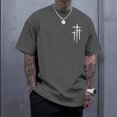 thumbnail image 5 of Yopmin Christian Tshirts Men Crew Neck Cross Print Summer Short Sleeve Religious Cotton T Shirts for Everyday Wear, 5 of 7