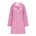 thumbnail image 4 of Raincoat for Women Waterproof Hooded Long Rain Jacket Windbreaker Travel Hiking Button Trench Coats with Pockets, 4 of 7