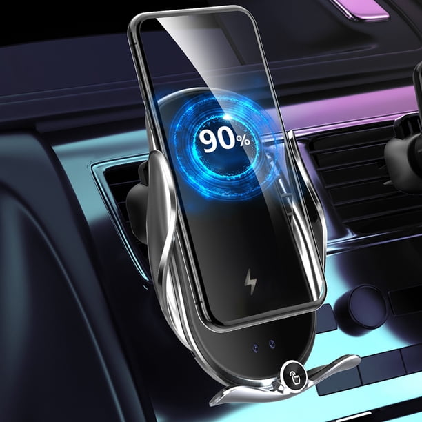 Cargador inalámbrico para coche, soporte para ventilación de coche, carga rápida de 15 W, sujeción automática, soporte para teléfono inteligente, iOS y otros dispositivos.