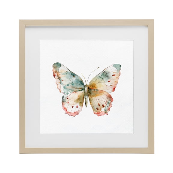 Stupell Industries Traditional Muted Watercolor Butterfly Birch Framed Print Under Glass, 13 x 13, by Kim Allen