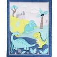 thumbnail image 2 of Sweet Baba 4 PC Dinosaur Crib Bedding Sets for Baby Boys, Yellow and Navy Blue, 2 of 7