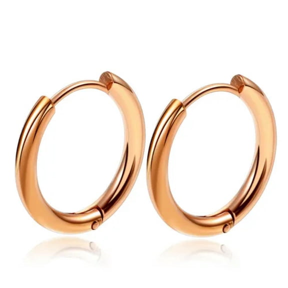 QQTDFG 2-10PCS Stack Hoop Nose Ear Hinged Tragus Ring Septum Clicker Surgical Steel -16mm-10PCS-Rose Gold