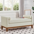 thumbnail image 4 of S-HOME Large Upholstered Boucle Fabric Ottoman with Pillows, Window Bench for Living Room, Home Entryway Seating, Beige, 4 of 7
