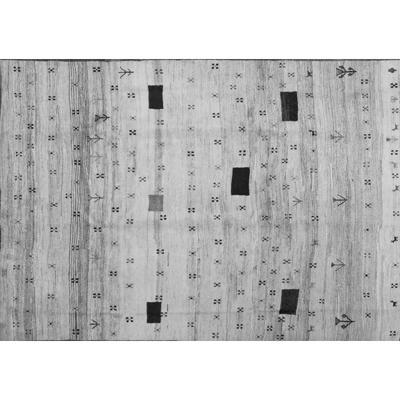 Ahgly Company Indoor Rectangle Abstract Gray Contemporary Area Rugs, 5' x 7'