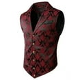 thumbnail image 5 of Mens Retro Suit Waistcoat Formal Gothic Steampunk Victorian Single Breasted Vest, 5 of 7