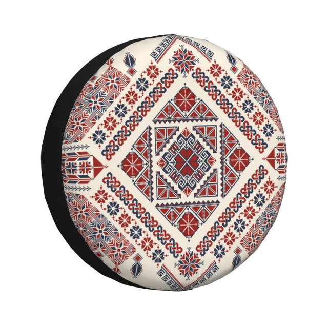 Lsque Fashion Tatreez2 Pattern Tire Covers - Tough Tire Wheel Protector for Truck, SUV, Trailer, Camper, RV-17 inch