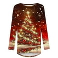 thumbnail image 3 of 50% off Ugly Christmas Sweater! TMOYZQ Women's Long Sleeve Shirts Christmas Tree Print Fall Winter Pullover Sweatshirts Casual Loose Fit Lightweight Cozy Blouse for Xmas Holiday Parties, 3 of 4