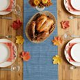 thumbnail image 3 of Table Runner 120 Inches Long, Vintage Blue Decorative Table Runner for Party Wedding Home Decor, Pure Color Linen Texture Simple Art Dresser Scarves for Bedroom Kitchen Tables Decor 13x120 Inch, 3 of 9