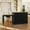 4-door-black, variant on HLR 78.74" Mid-Century Extendable Kitchen Islands on Wheels with Roman column legs, Dining Table Cart with Storage, Blue