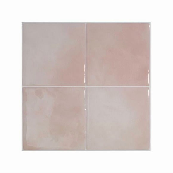 Smart Tiles Dosseret Autocollant à Peler et Coller, 5 Carreaux Adhésifs, Rose Zellige, 9"x9"