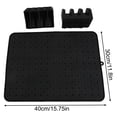thumbnail image 2 of BUYISI Silicone Drain Pad Drying Mat with Dish Holder for Kitchen Tableware 40X30Cm Black, 2 of 9
