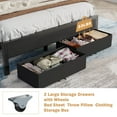 thumbnail image 4 of Satifur 2 Drawers Full Bed Frame with Storage Headboard, Charging Station,Space Saving, Farmhouse, 4 of 9