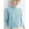 thumbnail image 1 of Suéter de cachemira 100 % lana merino, suéter de punto para mujer, jersey de cuello alto de manga larga, ropa de otoño e invierno, jerséis cálidos, 1 of 5