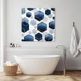 thumbnail image 5 of Wall Art Prints, Navy Blue Marble Framed Canvas Prints for Bedroom Living Room Bathroom Office, Gold White Geometric Hexagon Modern Gallery Wrap Wall Art Poster for Gifts Home Decor 20"x20", 5 of 9