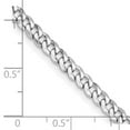 thumbnail image 2 of 925 Sterling Silver Rhodium Plated 4mm Beveled Curb Chain Necklace 22 Inch Chain Necklace for Women and Men, 2 of 2
