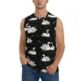 thumbnail image 2 of Lsque Swan And Dragonflies Print Men's Cotton Blend Sleeveless Muscle Shirts (S-3XL)- Moisture Wicking, Odor Protection, UPF 30+,Large, 2 of 8