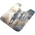 thumbnail image 7 of Coolnut White Horse Toilet Rugs U-Shaped Absorbent Non-Slip Bath Rug Soft Polyester Fiber Machine Washable Bathroom Mats 24x16 Inches Home Decor, 7 of 7