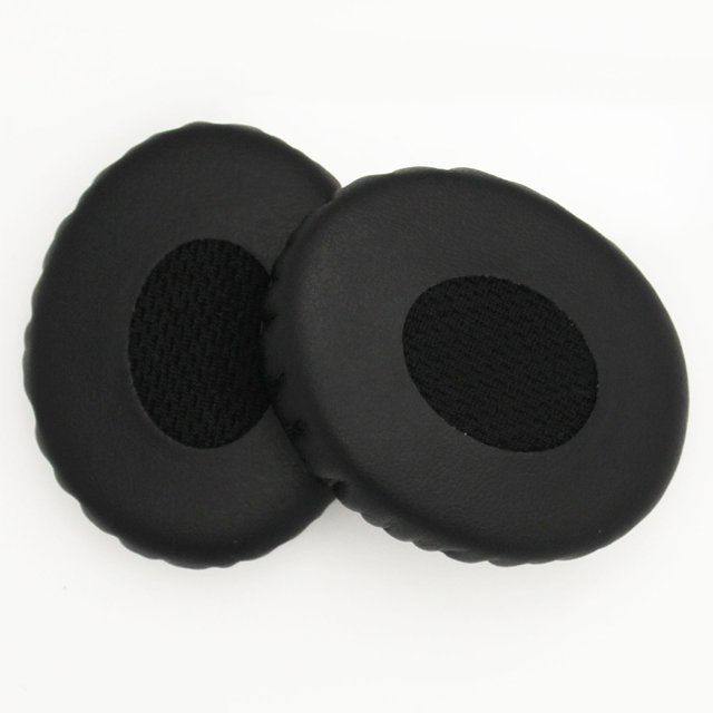 sweethay 1 par de cojines para los oídos, almohadillas profesionales de cuero, almohadillas de esponja de malla, accesorios para orejeras, repuesto para Relojes inteligentes Negro