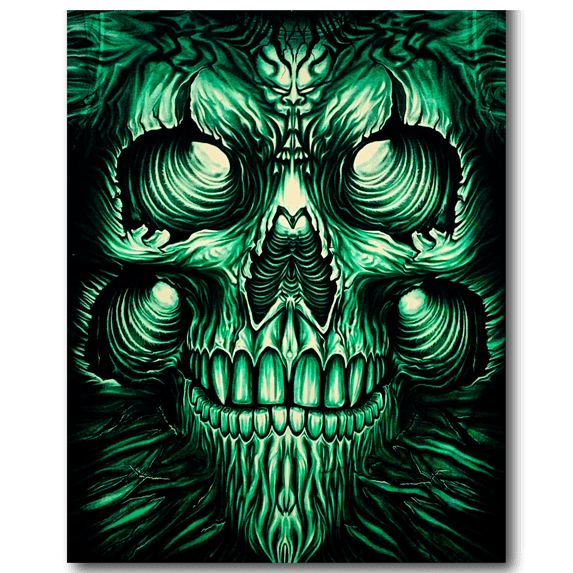 Rock Eagle T-Shirt Green Monster Glow in the Dark T-Shirt by Rock Eagle