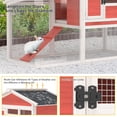 thumbnail image 4 of Phonjoroo Rabbit Hutch Eco-Friendly Wooden Backyard Chicken Coop with Asphalt Sloping Roof, Red, Fits 3 Rabbits, 4 of 9