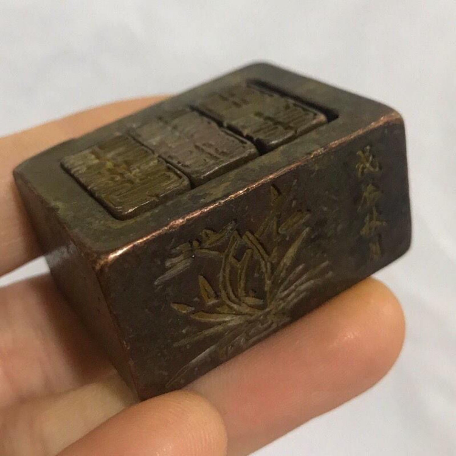 Bronze Seal Stamp Set Zuan Ke Style Carved Calligraphy Decorative Ink Stamps Chinese Art Desk Ornament