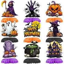JIhuahe Halloween Party Decoration Honeycomb Centerpiece for Desktop Display, Birthday Party Supplies, and Festive Scene Arrangement with LED Options