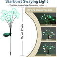 thumbnail image 2 of Solar Garden Lights 2 Pack Waterproof Swaying Starburst Light Solar Outdoor Lights for Yard Patio Walkway Pathway Party Wedding Decoration, Unique Gifts for Women, Green, 2 of 16