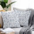 thumbnail image 2 of Throw Pillow Covers 16x16 Inch Set of 2, Blue Flower Waterproof Outdoor Pillow Covers, Vintage Farmhouse Boho Leaf Spring Summer Decorative Cushion Pillowcases for Couch, Sofa, Bed, Garden, Patio, 2 of 9